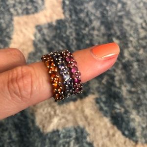 3 piece gemstone ring set Size 5